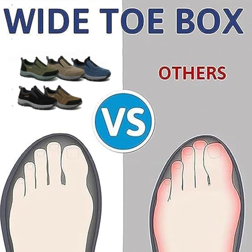 Men's Waterproof & Breathable Orthopedic Walking Shoes – Comfortable Slip-On Hiking Sneakers for Outdoors, Arch Support, Non-Slip, Lightweight3