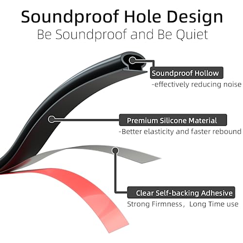 19.6 Feet Rubber Window Weather Stripping Door Seal Strip For Small Gaps, Selfadhesive D Shape Door Frame Insulation Strip, Soundproofing Door Jamb Weather Strip Replacement (Black) #TOP1