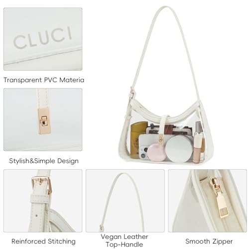 Image of CLUCI Clear Bag for Stadium Events, Clear Purses for Women, Shoulder Bag Hobo Handbag with Adjustable Strap