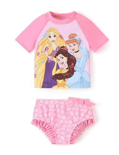 Image of Disney Princess Frozen Marvel Elsa Minnie Toddler Girl Swimsuit Tankini Bathing Suit 2 Piece Swimwear UPF 50+ Rashguard