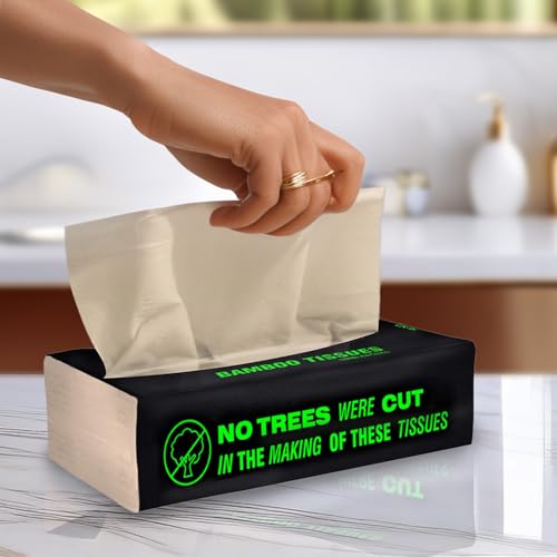 Beco Bamboo Facial Tissue Paper Box-Soft Pack | 100 pulls x 12 packs | Super Soft, Skin Friendly & Highly Absorbent Face Tissue Napkins | Car Tissues | 100% Natural & Ecofriendly | 2 ply-1200 Pulls