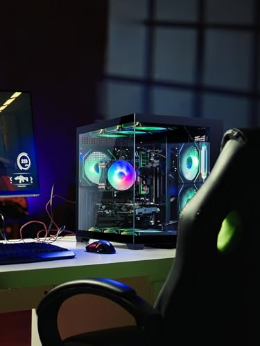 Image of Gaming PC Desktop Computer - Ryzen 7 5800X up to 4.7GHz, GeForce RTX 4060 8GB GDDR6, 16GB DDR4 RAM, 1TB NVMe SSD, WiFi 6 & BT 5.4, 9x ARGB Fans, 650W PSU, Windows 11 Pro