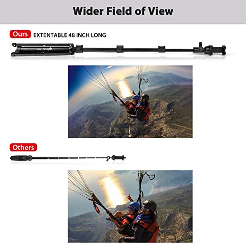 Hpusn Phone Tripod Stand: 48 Inches Extendable Cell Phone Tripod, Selfie Stick For Iphone & Android Phone, Heavy Duty Aluminum & Lightweight #TOP3