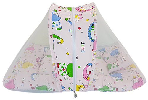 Image of Amardeep and Co Toddler Mattress with Mosquito and Insect Protection Net 70 * 40 cms (Cow Pink)