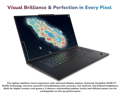 Image of New ThinkPad T1g Gen 8 Mobile Workstation Laptop 16 inch 3.2K (3200x2000) OLED TouchScreen Ultra 9 285H 64GB RAM 2TB SSD Gen5 GeForce RTX 5070 GDDR7 5MP RGB IR Cam Fingerprint Thunderbolt5 Dock Win 11 Pro