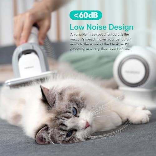 neabot Neakasa P1 Pro Pet Grooming Kit & Vacuum Suction 99% Pet Hair, Professional Clippers with 5 Proven Grooming Tools for Dogs Cats and Other Animals
