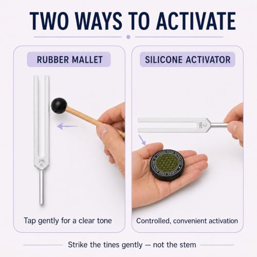 Image of Tuning Forks for Healing Set, Includes 128Hz, 136.1Hz, 256Hz, 384Hz