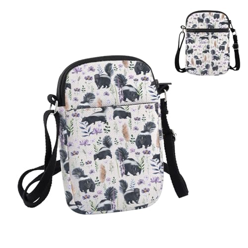 PWHAOO Skunk Lover Gift Skunk Design Crossbody Bag Skunk Fan Travel Bag Skunk Merch