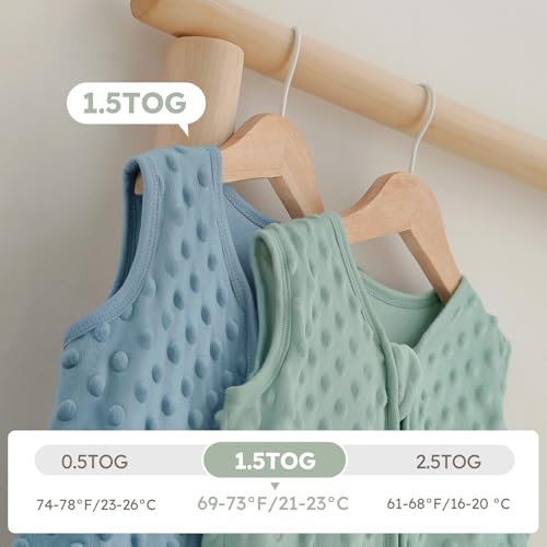 Image of Yoofoss Fleece Baby Sleep Sack 6-12 Months with Plush Dots, TOG 1.5 Baby Wearable Blanket with 2-Way Zipper, Cotton Toddler Sleep Sack Fleece