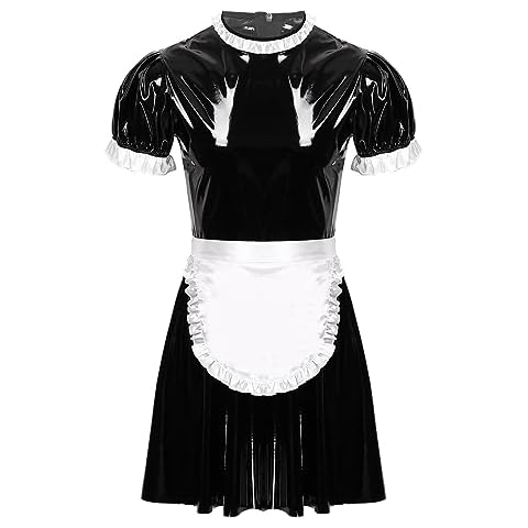 Jowowha Mens Sissy French Maid Costume Cover