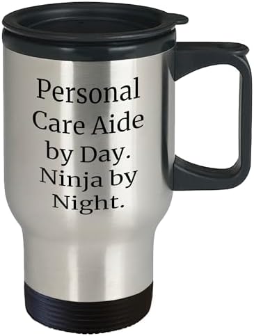 Personal Care Aide By Day Ninja By Night Funny Travel Mug Gifts for Loved Ones on Valentine's - Unique Personalized Gifts from Caregivers to Special People image 4