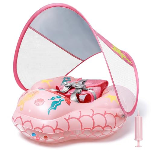 Bouee bebe avec pare soleil et siege IEEILULU pour piscine 6-36 mois