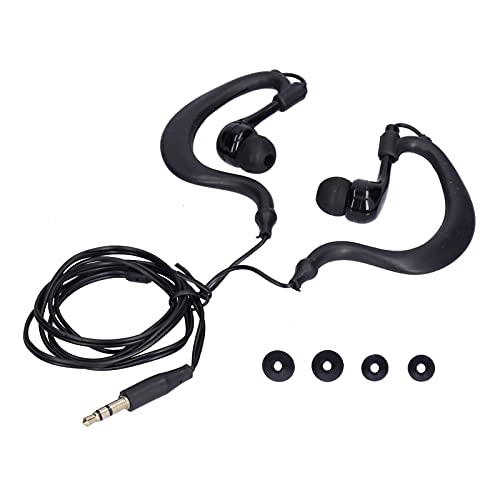 KELFEEAO Auriculares de natación de conducción ósea, Enchufe de 3,5 mm, Auriculares de música subacuática, Auriculares Abiertos para Agua con 4 Tapones para los oídos para Nadar, (Negra)