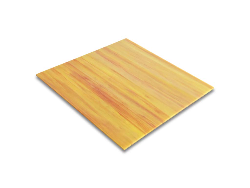 Sai Mosaic Art Stained Glass Sheet 8"x8" for Mosaic Work Yellow-Orange