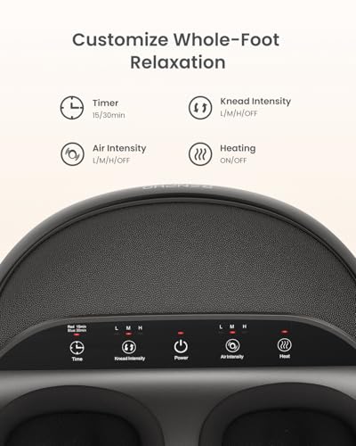 Image of RENPHO Full Foot Massager Machine, 2026 Upgraded Shiatsu Foot Massager with Heat, FSA Eligible HSA Store Eligible, Plantar Fasciitis Massager, Birthday Gifts for Women Mom Men Dad, Fits Up to Size 13