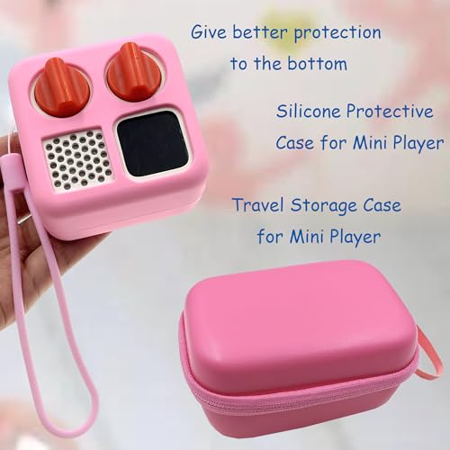 LeoTube Hard Case Bag and Silicone Shell Cover for Yoto Mini Kids Audio & Music Player. Storage Holder for Children’s Speaker Plays Audiobook Cards and Accessories for Boys and Girls