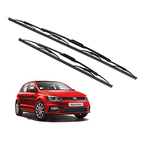 Image of Kylo Windshield Wiper for POLO /Conventional and Traditional Metal Type Windshield Water Repellency Scratch Proof Metal Wiper Blades Suitable for POLO (Driver Side - 24 inch, Passenger Side - 16 inch)