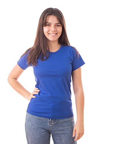 Kit 5 Baby Look 100% Algodão (Azul Royal, Branco, Cinza Mescla, Preto, Vinho, GG)