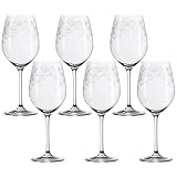 Leonardo Chateau Rotwein-Gläser, 6er Set, spülmaschinenfeste Wein-Gläser, Rotwein-Kelch mit gezogenem Stiel, Wein-Glas mit Gravur, 510 ml, 035300