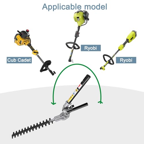 16" Hedge Trimmer Attachment,12 Angle Positon fits for most brands pole saw attachment Trimmerhead,brushcuterhead,powerhead and Lithium-ion Multi Head System (Black)