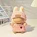 Clothes for LABUBU Doll (NO Doll), 3-Piece Handcrafted Crochet Accessories for LABUBU 17cm Dolls, Premium Outfits for LABUBU Unique Dress up - Heart Sweater + Hat + Bag (Pink)