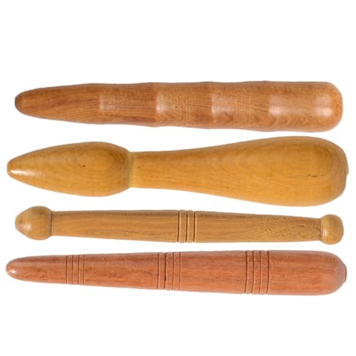 VALICLUD 4 Piezas Palo de madera de masaje de pie equipo de masaje herramienta de masaje de punto de presión masajeador barra para raspar los pies barra de masaje de madera