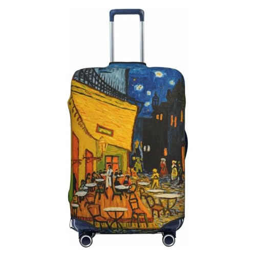 Van Gogh Cafe Terrace at Night Elastic Luggage Cover, Suitcase Protector For Travel (Fits 29-32 Inch Luggage)