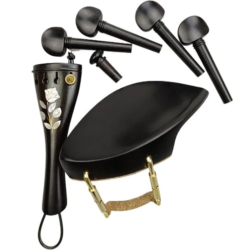 バイオリン交換部品 プロフェッショナル バイオリン アクセサリー ハードウェア ペグ テールピース インレー シェル フラワー あご置き ブラケット付き ネジ バイオリン交換部品(カラー: バイオリンパーツ 2)