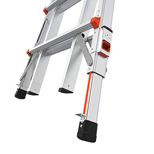 Little Giant Ladders, Velocity with Wheels, M26, 26 Ft, Multi-Position Ladder, Ratchet Leg levelers, Aluminum, Type 1A, 300 lbs Weight Rating, (15426-801)
