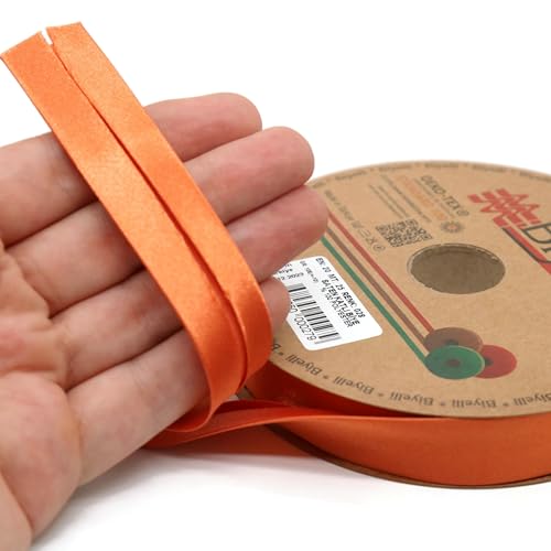Image of Fold Satin Bias Tape - 99+ Colors - 3 /4 Inches Wide - 27 Yards - Fold Satin Binding Bias Ribbon Fabric Piping Bias Binding Tape for Sewing Clothing DIY (28. Rust) BYS28