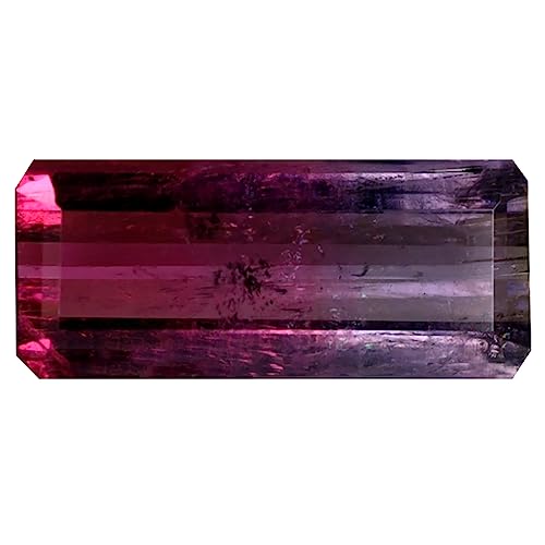 Tourmaline pastèque non chauffée Mozambique : pierre gemme octogone 2.74 ct