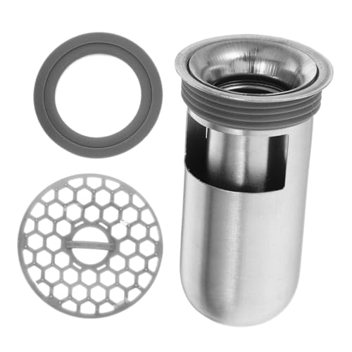 SEWACC Núcleo de Desagüe de Suelo de Acero Inoxidable Diseño Filtro y Anillo Adaptador Drenaje Rápido y Antiolor para Baño y Cocina Instalación Sencilla sin Herramientas
