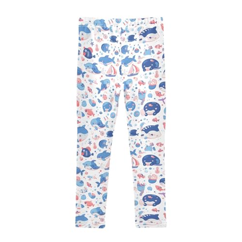 Sea Animals and Ocean Creatures Kids Girl's Athletic Leggings Stretch Full Length Sweatpants Exercise2
