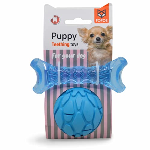 Image of BarkButler x FOFOS Milk Bone & Ball Puppy Teething Toys Set - Puppy Toy Natural Rubber, Squeaky Toys for Dogs, Dog Toys for Medium Dogs (5-20kgs) - Blue