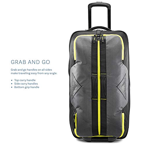 High Sierra Dells Canyon 28-Inch Wheeled Duffel Bag - Large Rolling Duffel Bag - Travel Duffel Bag with Wheels Mercury/Black/Glow