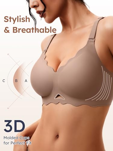 Image of Wireless Jelly Bras for Women No Underwire Seamless Full Coverage Bra with Support Comfort T-Shirt Bralette