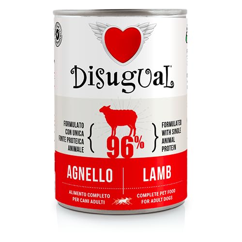Disugual Cibo Umido per Cani Adulti Monoproteico 96%, 13 Pezzi Misti, Salmone, Tacchino, Manzo, Storione, Anatra, Oca, Pesce Bianco, Agnello, Maiale, Cinghiale, Coniglio, Pollo, Bufalo