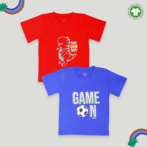 Image of Kidbea Baby Boys 100% Bamboo Soft Cotton Half Sleeve T-Shirt Multicolor