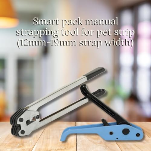 Image of SMART PACK Manual Strapping Tool for Packaging of PET Strip Strapping | Heavy-duty strapping | Goods strapping machine | Portable strapping device | Sealing Width Size 12-19MM Pack of 1