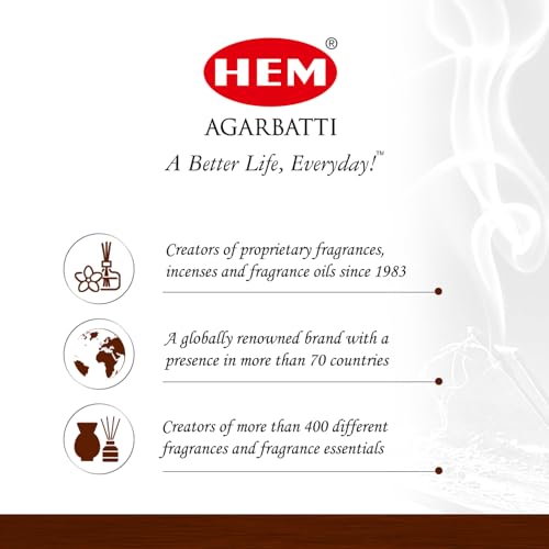 HEM 6-in-1 Incense Cone Collection | Charcoal-Free | Clove Cinnamon, Red Rose, White Musk, Frangipani & Night Queen | Ideal for Puja, Meditation & Relaxation | 120 Cones | 20-25 Min Burn Time per Cone
