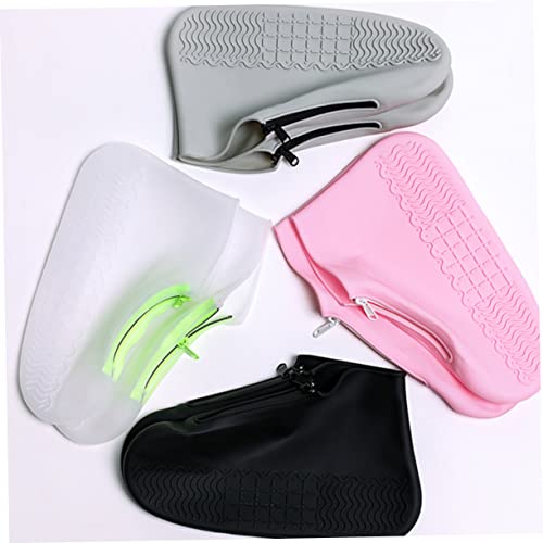 Couvre-chaussures imperméables en silicone noir taille unique pour la pluie - 6