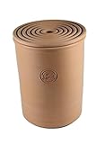 Brotaufbewahrung Terracotta Brottopf mit Terracotta-Deckel, unglasiert, Höhe 23 cm, Durchmesser ca. 18 cm, Volumen 3,9 Liter