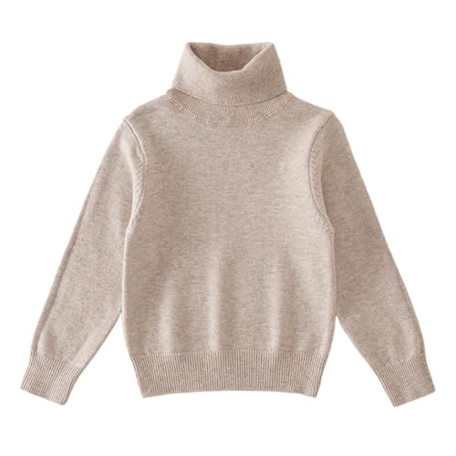 Girls Knit Solid Color Pullover Sweater Turtleneck High Collar Long Sleeve Tops Fall Winter Soft Cotton Sweaters Clothes