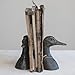 Creative Co-Op Decorative Distressed Cast Metal Duck Head Bookends, Black, Set of 2
