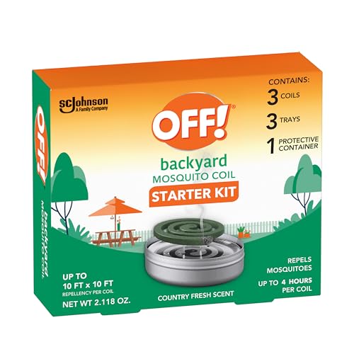OFF! Backyard Outdoor Mosquito Repellent Coil Starter Pack Perfect for Outdoor Patios Country Fresh Scent 3 Piece