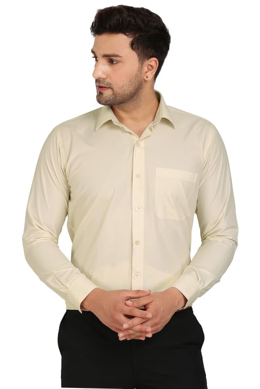 Image of 7-DAYS Men's Premium Formal Shirt - Cotton Blend, Regular Fit, Full Sleeve, with Pocket, Durable & Easy Care - Perfect for Office Wear