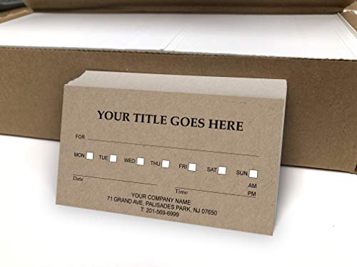 Custom Appointment Reminder Business Cards - (250pcs to 2,500pcs) - Appointment reminder card on Front, Your business card info on backside -Offset Printing, Made in The USA (Kraft)