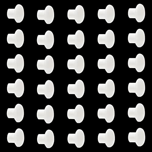 Image of MroMax 30Pcs Screw Cap Cover 3 /16inch Bottom Dia Fit for 4.5-5mm Diameter Hole Plastic Tube Cover Shelf Peg Hole Plugs for Cupboard Bookshelf Shelf Closet Cabinet Bracket Furniture White Tone