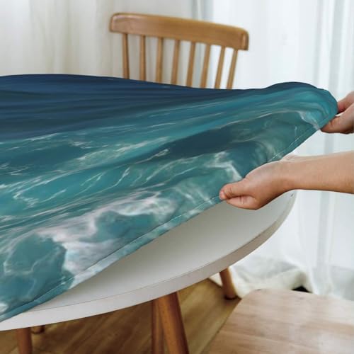 Nappe ronde imperméable avec bord élastique robuste, collection Deep Blue - 7