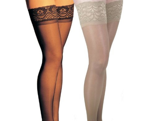 Image of GABRIALLA Sheer Graduated Compression Thigh High Stockings (20-22 mmHg) H-40 2 Pack